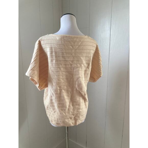 Tahari Off White Short Sleeve Sweater, Size L - Picture 3 of 7